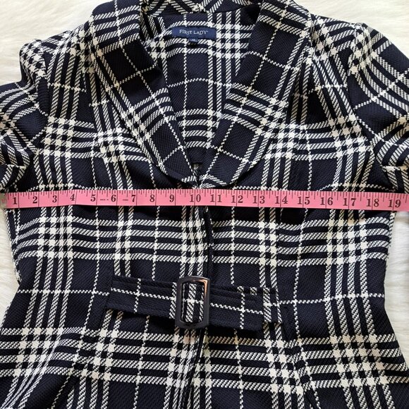 First Lady Checker Blazer Jacket Size 12 - Picture 9 of 11